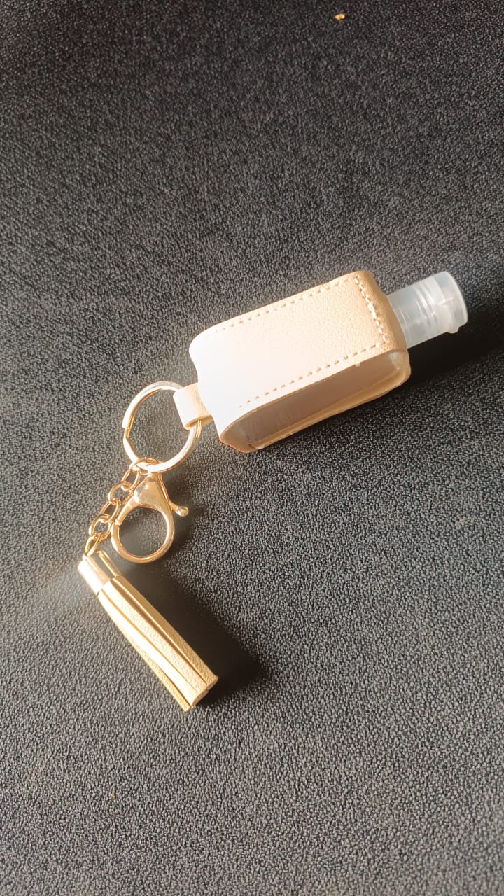 Portable Hand Sanitizer Holder Keychain with Tassel (1 Pc) Portable Hand Sanitizer Holder Keychain with Tassel (1 Pc)